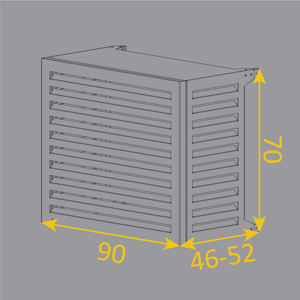 Klimaanlagenabdeckung - Blade - Anthrazit - Größe S (B 90cm - H 70cm - T 46cm) - Box Air Klima