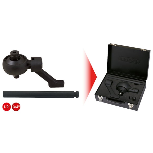 Drehmomentvervielfältiger Set mit schwarzem Transportkoffer