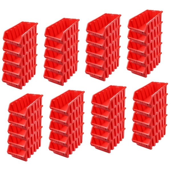 PROREGAL SuperSparSet 40x Sichtlagerbox 5 HxBxT 18,7 x 33,3 x 50 cm Polypropylen Rot