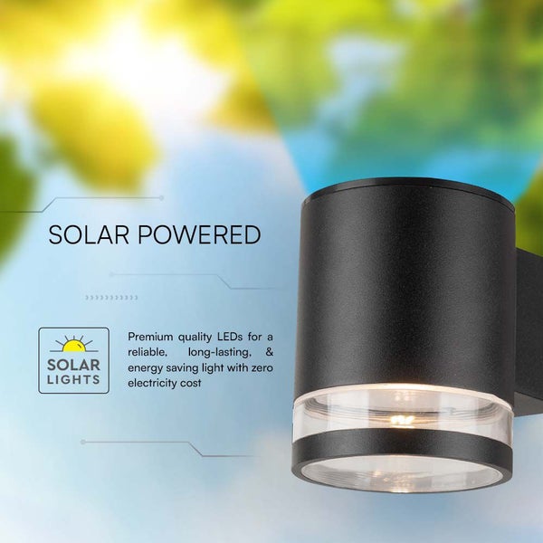 Solarbetriebene LED-Wandleuchte für den Außenbereich