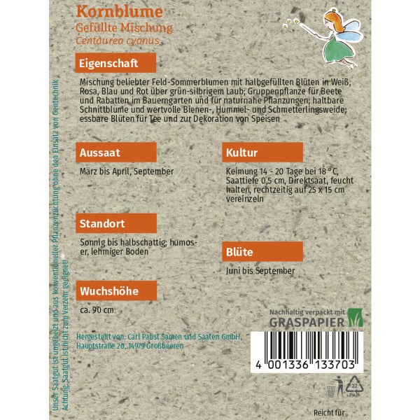 Kornblume Gefüllte Mischung Samen von Grüne Fee
