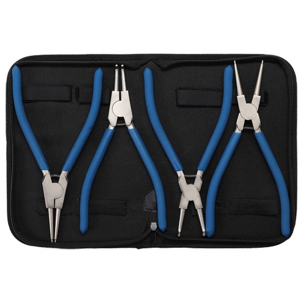 Sprengringzangen-Set mit blauen Griffen in einer schwarzen Tasche