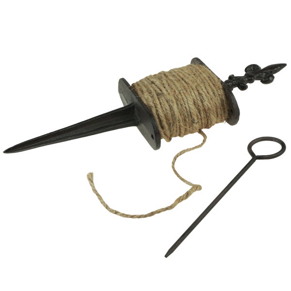 Gartenschnur auf Spule mit Erdspieß und Abroller