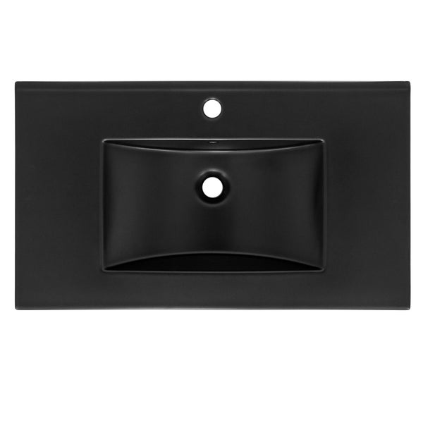 ML-Design Waschbecken aus Keramik in Schwarz matt 81x17,5x47 cm Eckig mit Ablaufgarnitur, Einbauwaschbecken mit Hahnloch und Überlauf, Aufsatzwaschbecken Einbauwaschtisch Waschschale Handwaschbecken