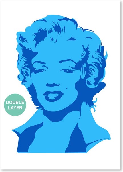 Marylin Monroe Schablone - 2 Schichten Kunststoff A3 Schablone