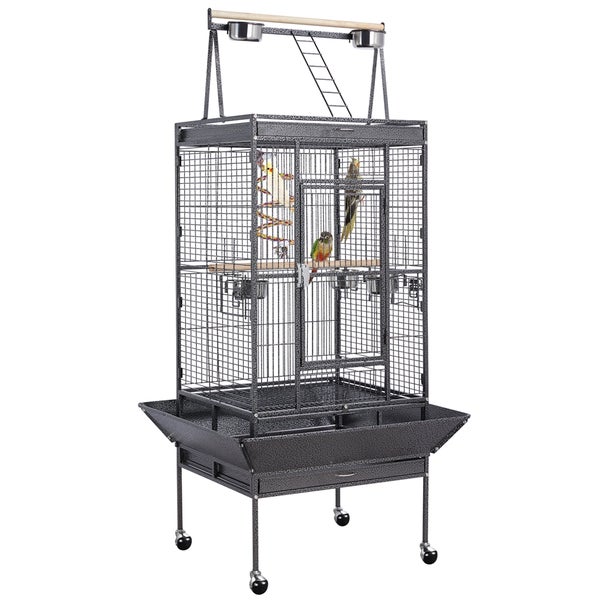 Yaheetech Vogelkäfig mit Sitzstange , Schwarz