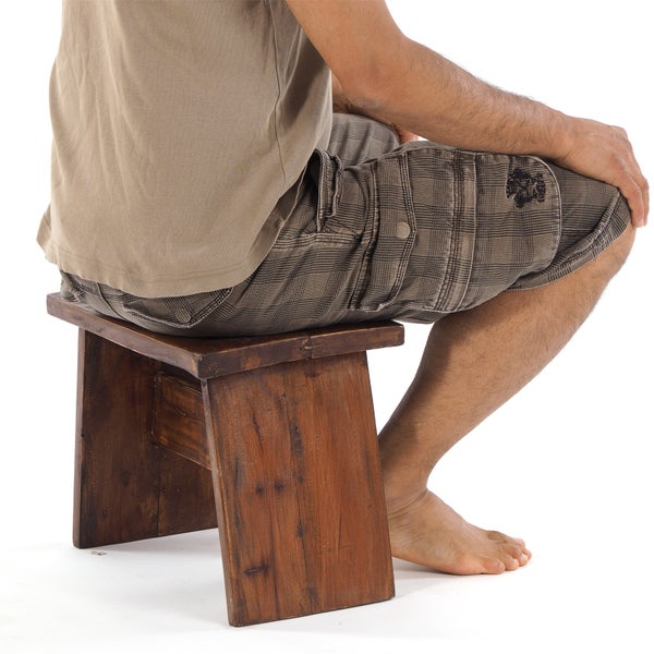 Hocker SCHEMEL 40 Mahagoni Massivholz 02 hellbraun