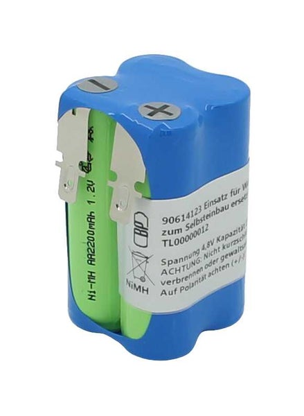 NiMH-Akkupack 4,8 Volt 2200 mAh aus vier AA-Zellen mit Lötfahnen für den Selbsteinbau.