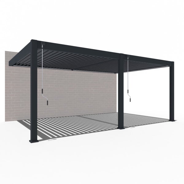 Weide Deluxe Plus Aluminium Pavillon 4 x 6 M Anthrazit Wandpergola