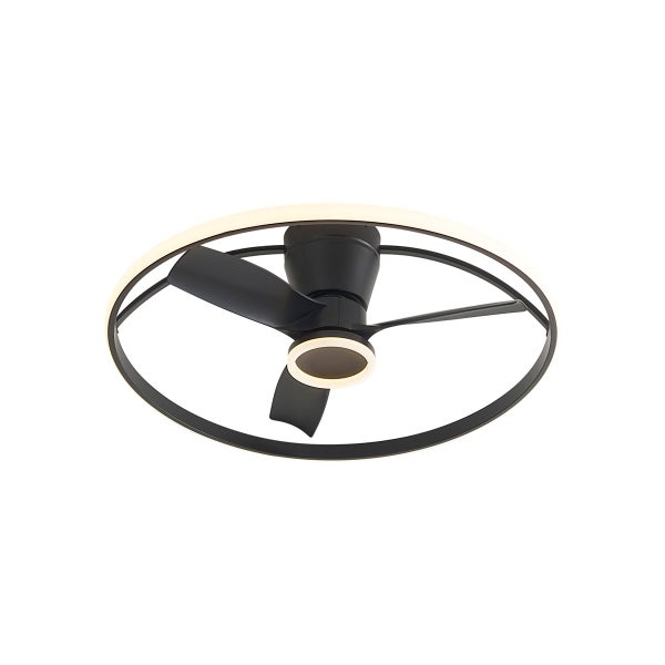 Moderner Deckenventilator mit integrierter LED Beleuchtung in runder Form