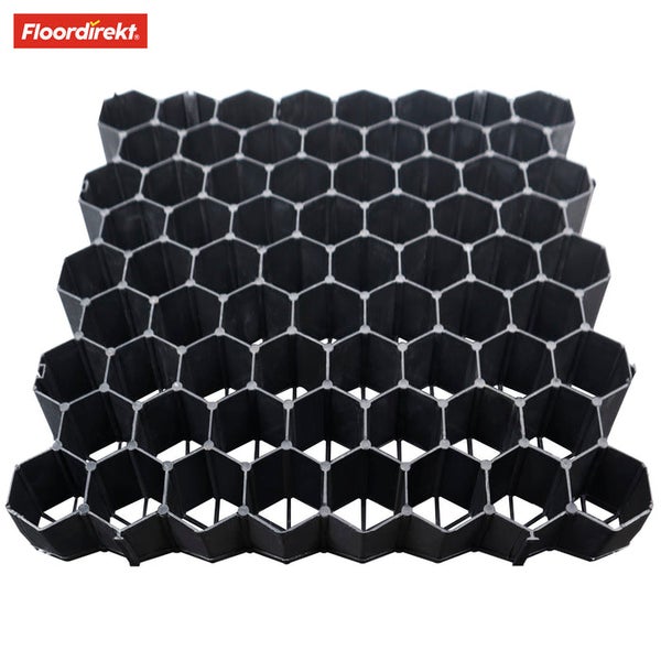 FLOORDIREKT Rasengitter - Paddockplatte für Bodenverstärkung - Strapazierfähig - Schwarz - 50 x 50 cm