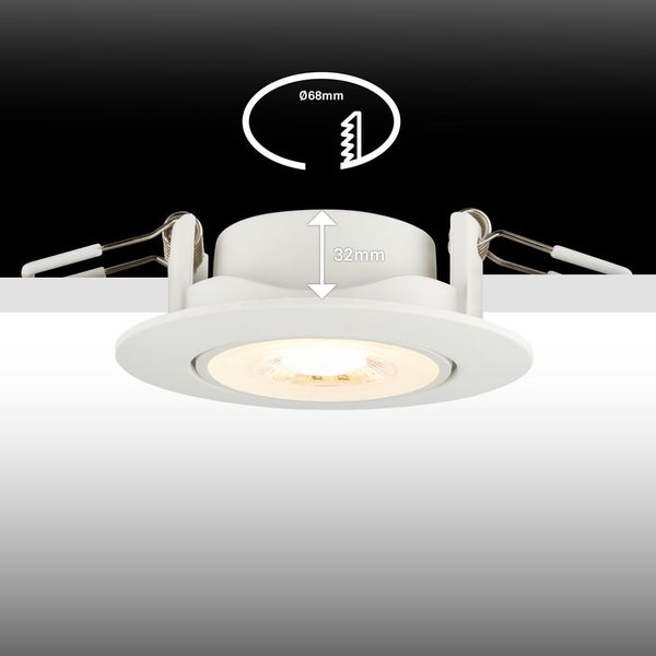 2er Set LED Einbaustrahler LED Einbauleuchten Spots Flach Schwenkbar Warmweiß
