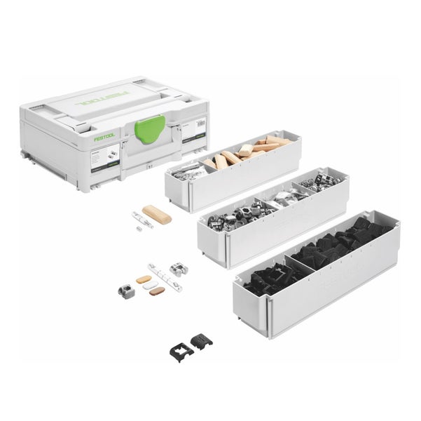 Festool DOMINO XL DF 700 EQ-Plus Dübelfräse 720 W + Festool SV-SYS D14 Domino Verbinder Sortiment + Systainer