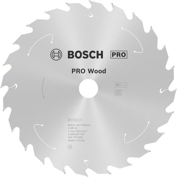 Bosch PRO Wood cordless Blatt für Kreissägen 184 x 1,6 x 20 mm - 2608837702