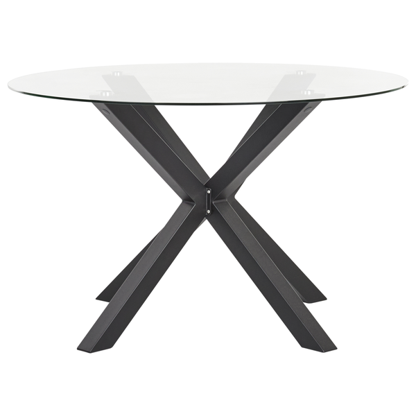 Gartentisch MALETTO 120 cm 120 cm Glas Schwarz