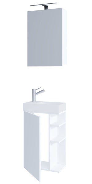 2-tlg Gäste WC Bad Waschtisch Lumia Spiegelschrank
