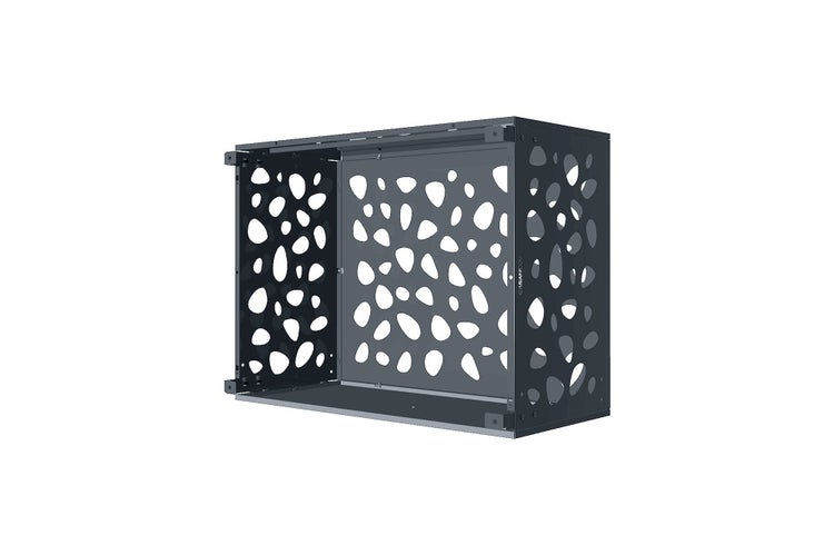 Dekorative Gerätehausverkleidung mit Lochmuster