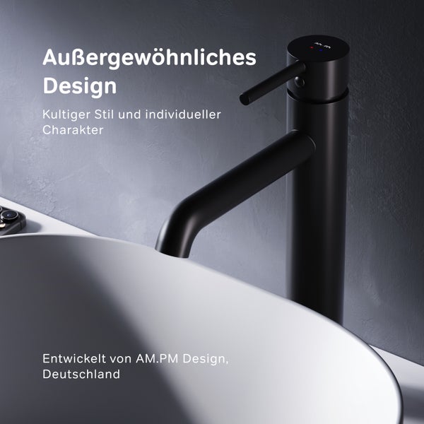 AM.PM Waschtischarmatur für Aufsatzwaschbecken  FPA92022 Spike Schwarz matt