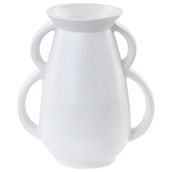 Blumenvase KOROPI Keramik 19 cm Weiß