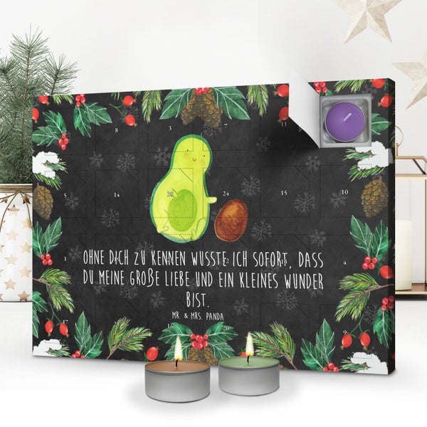 Mr. & Mrs. Panda Duftkerzen Adventskalender Avocado Kern rollt - Schwarz