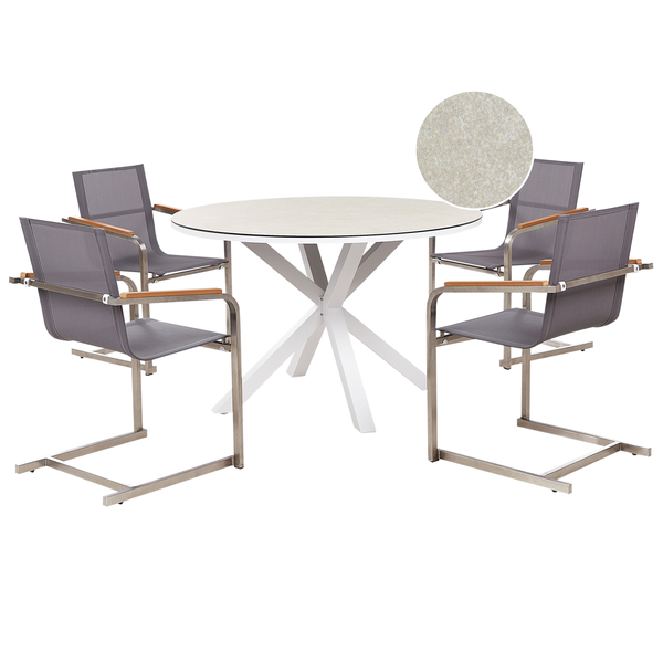 Gartenmöbel Set 4-Sitzer MALETTO/COSOLETO Metall Taupe