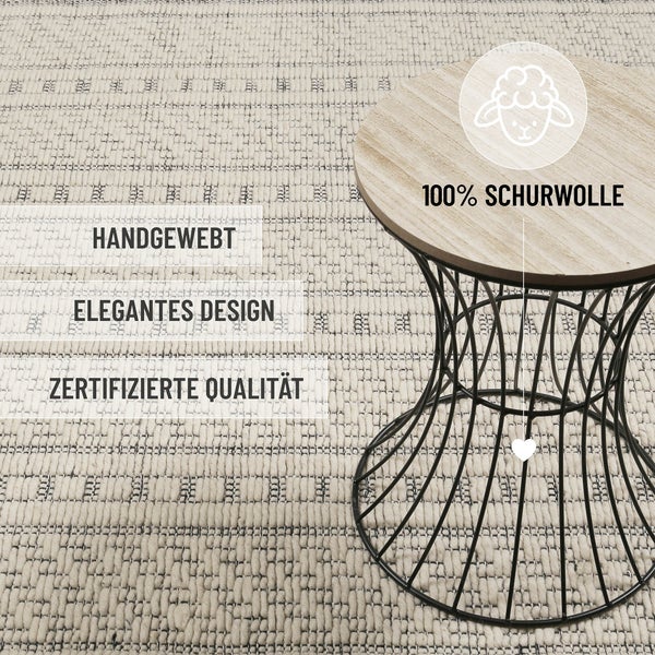 Wollteppich Creme Weiß Liv WECONhome 160x230 cm
