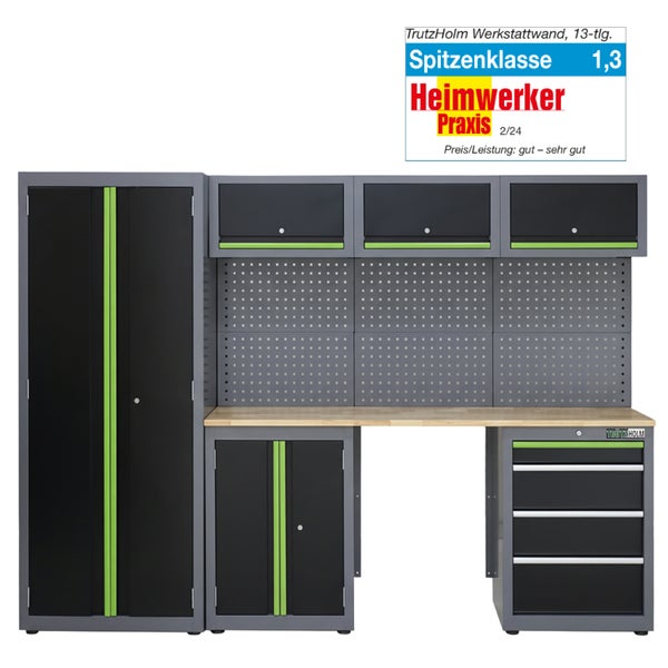 TrutzHolm Werkstattwand mit Schränken, Schubladen und Lochwand