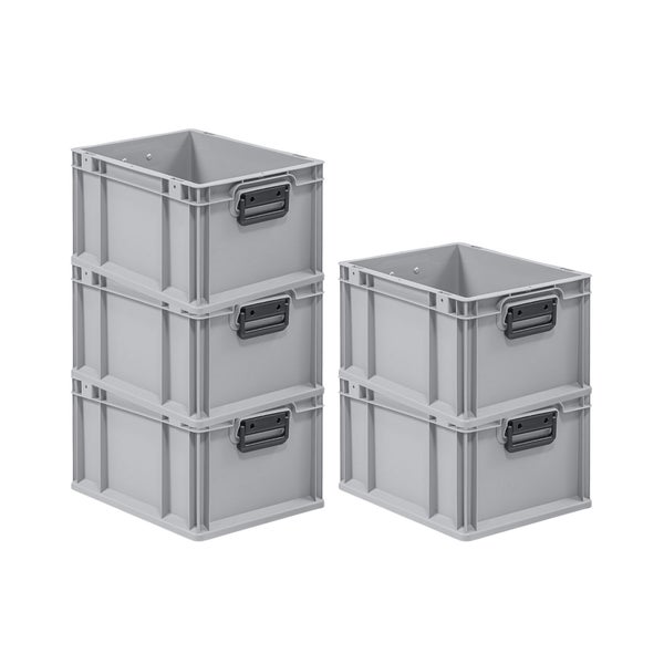 PROREGAL Spar Set 5x Eurobox Nextgen Portable Duo HxBxT 22 x 30 x 40 cm 20 Liter Eurobehälter Transportbox Transportbehälter Stapelbehälter