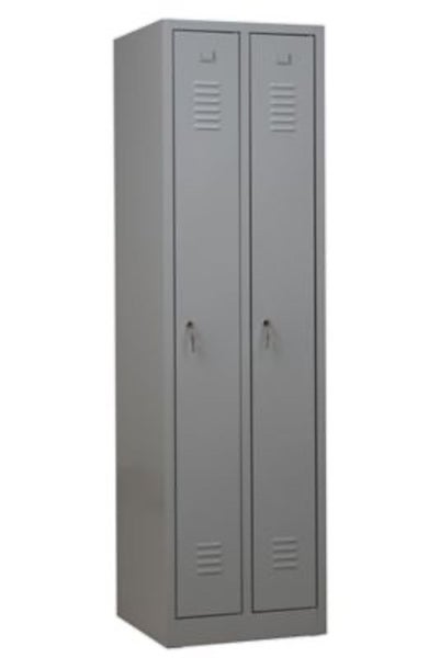 PROREGAL Garderobenspind Camel 2-Fächer HxBxT 180 x 50 x 50 cm Zylinderschloss Grau