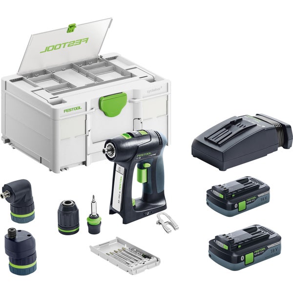 Festool Akku-Bohrschrauber C 18 HPC 4,0 I-Set / 2x 4,0 Ah Akku + Ladegerät + Zubehör im Systainer- 577617