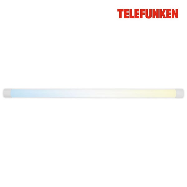 Telefunken Logo. Schlanke LED-Lichtleiste mit einstellbarer Farbtemperatur.