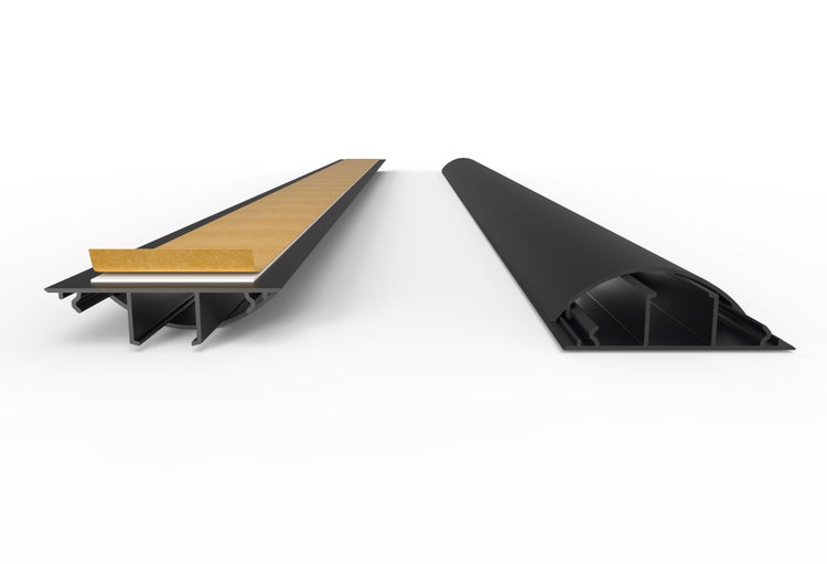 CILSON WDK7020SS Art.-Nr. 6700390 Kabelkanal 70 x 20 mm x 2.000 mm - Trittfest, selbstklebend mit Bodenbelochung, schwarz RAL 9005