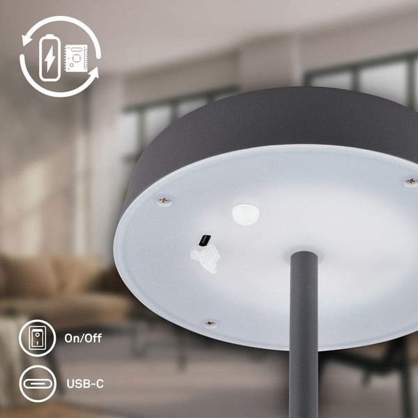 LED Tischlampe Akku LED Tischleuchte Kabellos Dimmbar Touch IP44 Outdoor