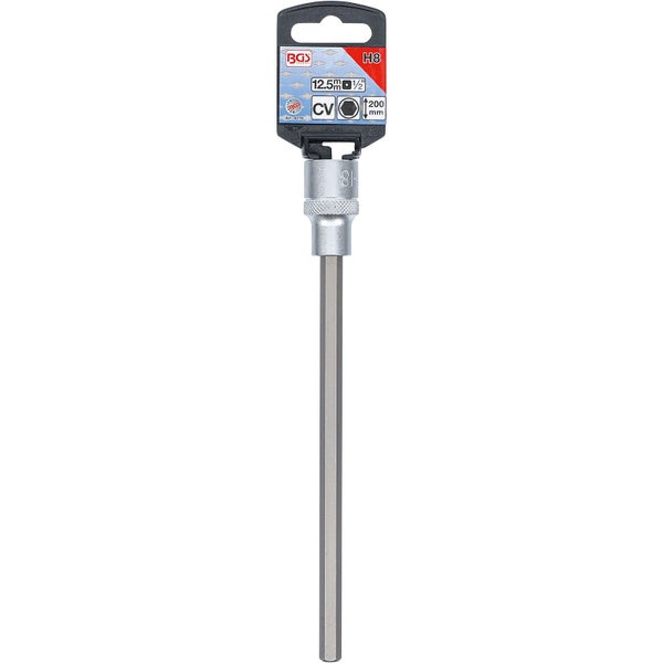 BGS Bit-Einsatz Länge 200 mm Antrieb Innenvierkant 12,5 mm (1/2) Innensechskant 8 mm - 4278