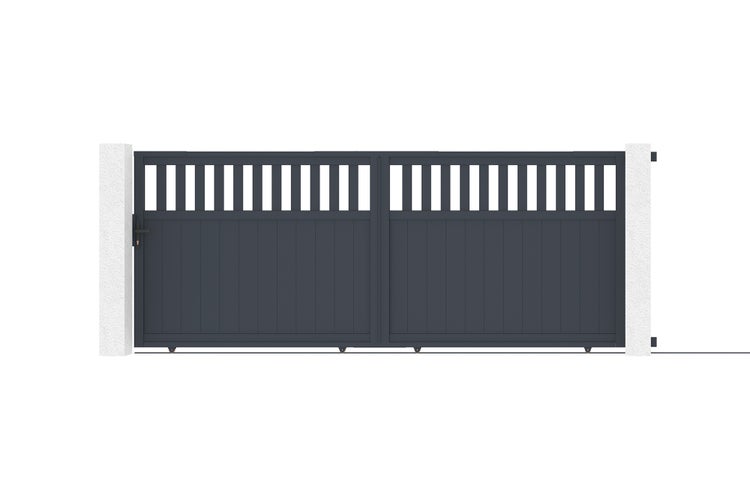 Doppelflügeltor mit senkrechten Stäben