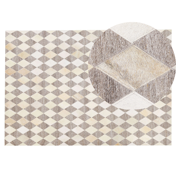 Teppich SESLICE Beige 140 x 200 cm Echtleder