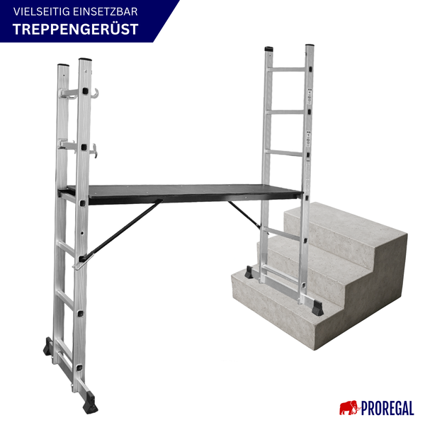 Aluminium Treppengerüst mit Arbeitsplattform