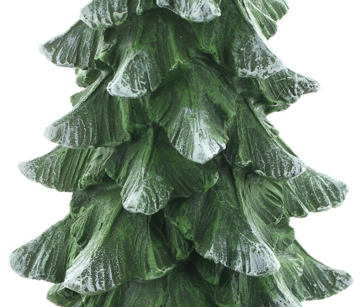 Detailansicht einer künstlichen Tannenbaumfigur mit naturgetreuer Aststruktur für die Weihnachtsdekoration.