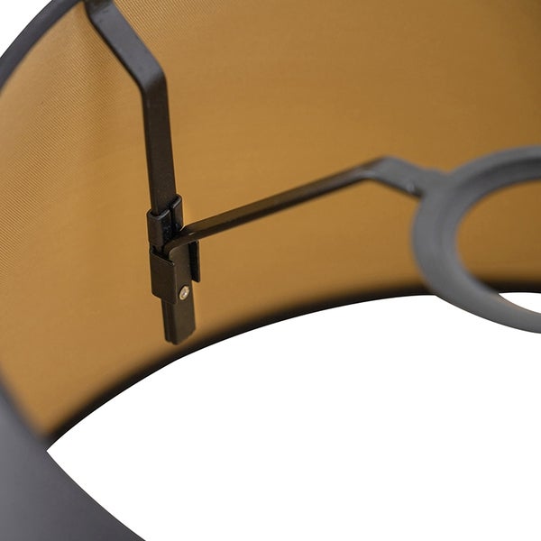 Baumwolllampenschirm schwarz 32/25/18 mit goldenem Interieur