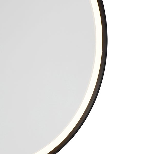 Detail eines runden Spiegels mit Beleuchtung