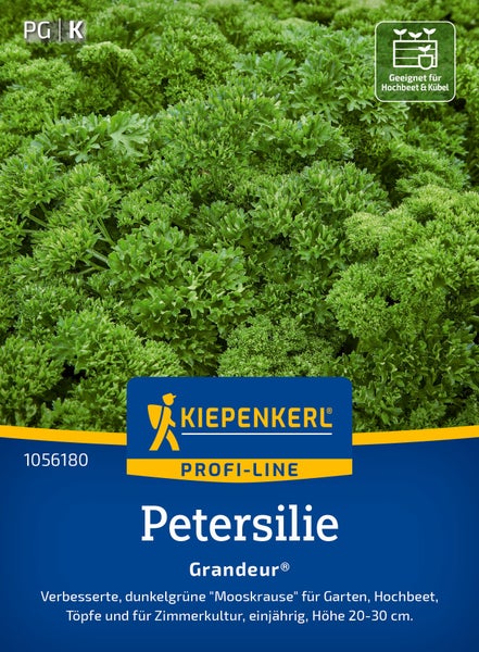 Saatgut für krause Petersilie Sorte Grandeur von Kiepenkerl Profi Line geeignet für Garten Hochbeet und Topfkultur