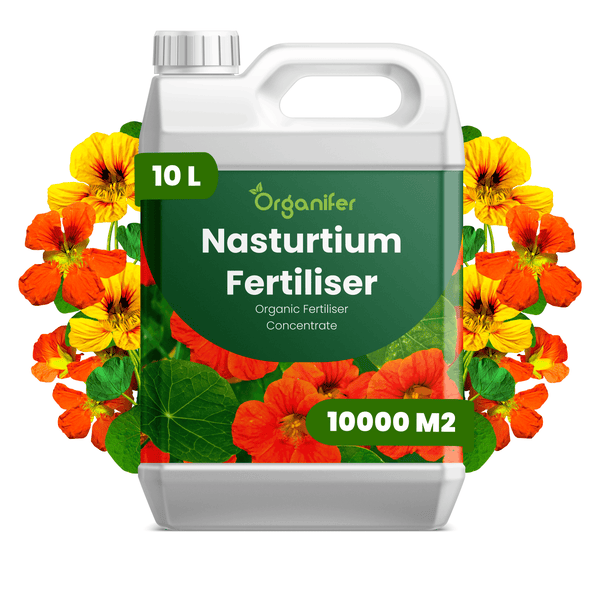 Organifer Kapuzinerkresse-Dünger, organisches Flüssigdünger-Konzentrat, 10 Liter für circa 10000 Quadratmeter, Kunststoffkanister.
