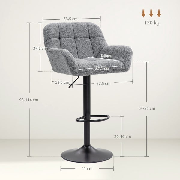 Rückansicht eines Barstuhls mit Bezug