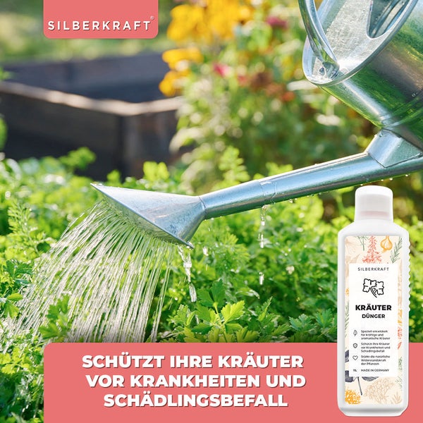 SILBERKRAFT Kräuter Dünger – Für Basilikum, Minze & Co. – NPK Flüssigdünger – 1 Liter