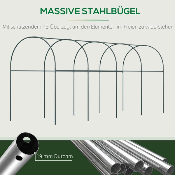 Outsunny Tomatengewächshaus, 400L x 120B x 170H cm, Stahl, PE, Weiß