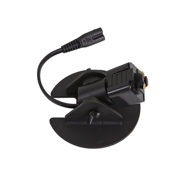 Schwarz lackiertes Ladegerät mit Netzstecker