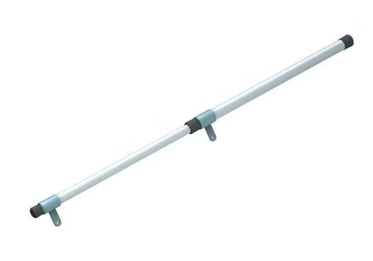 Teleskopstange aus Metall mit Halterungen zur Wandmontage für Vorhänge oder als Garderobenstange