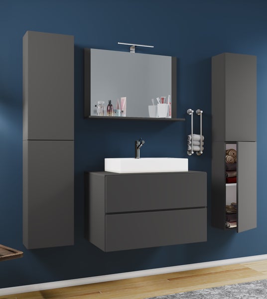 5-tlg. Waschplatz Waschtisch Lendas XL Schublade