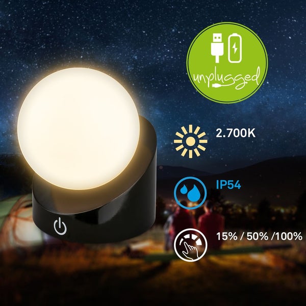 Mini LED Tischlampe kabellos IP54 Tischleuchte Akku Aussen/Innen Dimmbar Touch