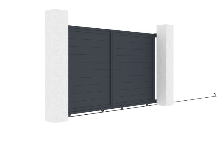 Schiebetor aus aluminium 3m EIGER H.180cm grau